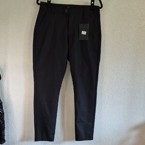 Black Dress Pants with Straight Leg Design